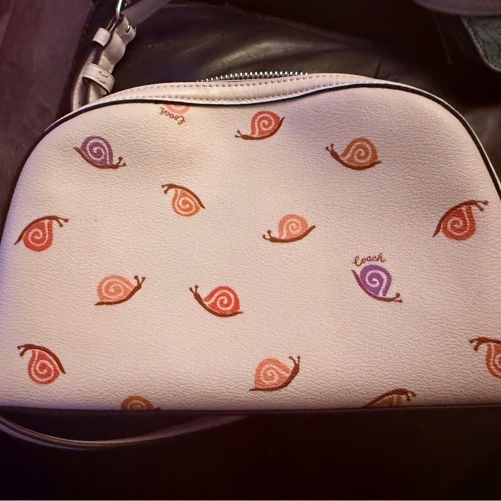Coach White Bag with Colorful Snail Design - Picture 2 of 4